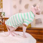 Cotton Stripes Lightweight Fabric Sphynx Cat Clothes - Image 15