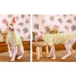 Cotton Stripes Lightweight Fabric Sphynx Cat Clothes - Image 11