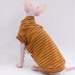 Cotton Stripes Breathable Sphynx Cat Clothes - Image 3