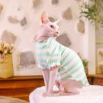 Cotton Stripes Lightweight Fabric Sphynx Cat Clothes - Image 14