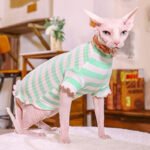 Cotton Stripes Lightweight Fabric Sphynx Cat Clothes - Image 13