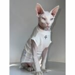 Cotton Print Breathable Sphynx Cat Clothes - Image 4