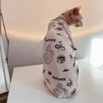 Cotton Print Lightweight Fabric Sphynx Cat Clothes - Image 3