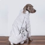 Puffy Silver Snow Suit - High-Collar Thermal Jumpsuit for Big Dogs - Image 2