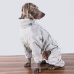 Puffy Silver Snow Suit - High-Collar Thermal Jumpsuit for Big Dogs - Image 4