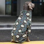 Geometric Print Fleece Jumpsuit - Four-Leg Thermal Pajamas for Big Dogs - Image 6