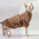 Cat Shirts Sphynx Clothes Fleece Pajamas Turtleneck Brown - Image 2