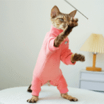 Sphynx Cat Winter Clothes - Warm Fleece Turtleneck Jumpsuit for Hairless Cats - Image 7