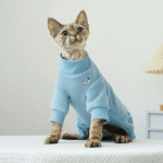 Sphynx Cat Winter Clothes - Warm Fleece Turtleneck Jumpsuit for Hairless Cats