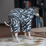 Zebra Print Fleece Dog Jumpsuit - Warm High-Neck Onesie for Italian Greyhounds & Whippets - Image 7