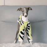 Designer Zebra Knit Sweater - High-Collar Faux Mink Fur Jumper for Italian Greyhounds & Whippets - Image 2