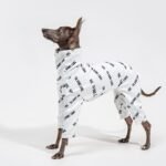 Graphic Logo Sighthound Jumpsuit - High-Stretch Pajamas for Italian Greyhounds & Whippets