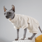 Fleece Cat Jumpsuit - Four-Legged Winter Clothes for Hairless Sphynx Devon Cats - Image 2