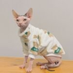 Bear Print Cat Sweatshirt - Double-Sided Flannel Pullover for Hairless Sphynx Cats - Image 3