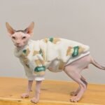 Bear Print Cat Sweatshirt - Double-Sided Flannel Pullover for Hairless Sphynx Cats - Image 4