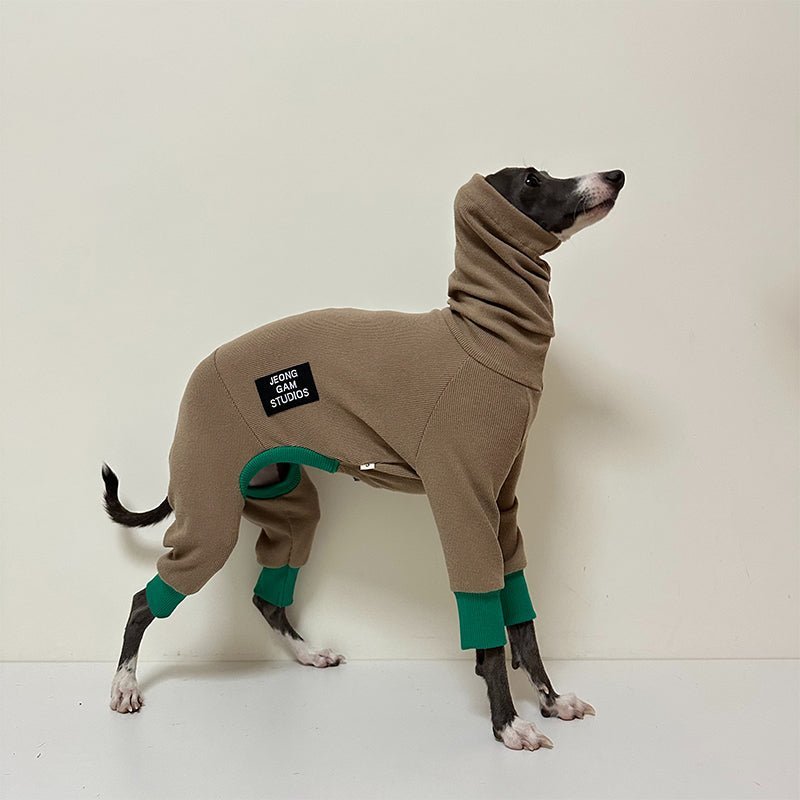 turtleneck-onesie-sweater-for-italian-greyhound-whippet-dog-clothes-974441.jpg Cotton Turtleneck Four-legged jumpsuit Greyhound Clothes - Image 1
