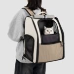 Lightweight Pet Backpack | Spacious Carrier for Large Cats & Small Dogs, Waterproof Oxford with Anti-Theft Zippers & Ventilated Mesh - Image 9