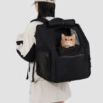Lightweight Pet Backpack | Spacious Carrier for Large Cats & Small Dogs, Waterproof Oxford with Anti-Theft Zippers & Ventilated Mesh - Image 8